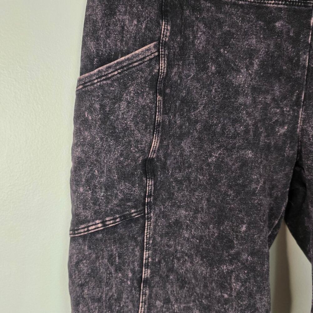 Zenana Biker Shorts (Super Soft) purple and black jeans look - Picture 3 of 5